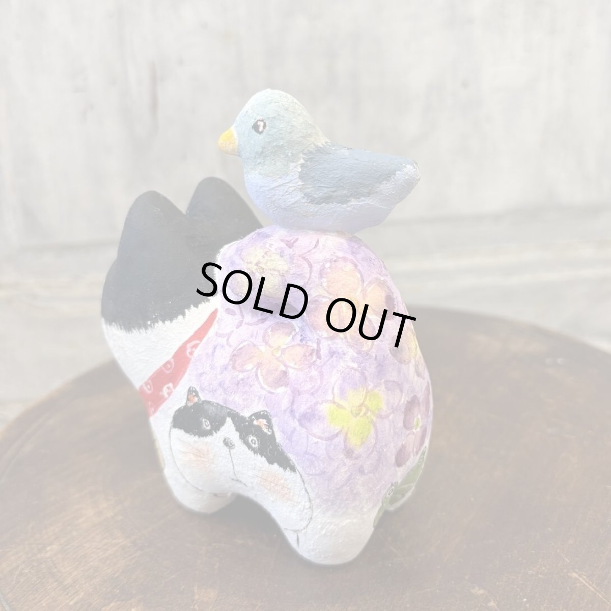 画像5: ねこはりこ　鳩のせ「紫陽花」※発送は6/13以降 (5)