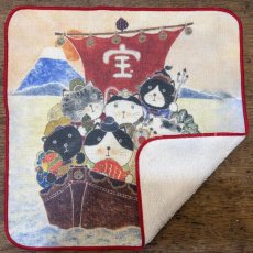 画像2: ガーゼパイルハンカチ「宝船」 (2)